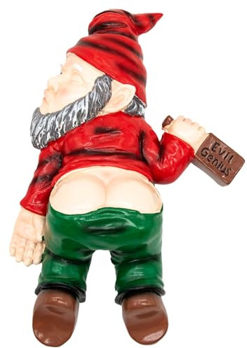 Large Size Garden Gnomes Outdoor Garden Gnomes Funny Ornaments Outdoor Statue Naughty Lawn Yard Art Resin Decoration Accessories Christmas 24CM In Length