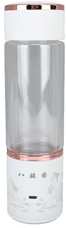 Generatore di Bottiglie D'Acqua di Idrogeno da 350 Ml, Ionizzatore D'Acqua in Vetro da 5000 Ppb, Tazza Sanitaria in Vetro per Acqua Ricca di Idrogeno, per Viaggi in Ufficio, USB,