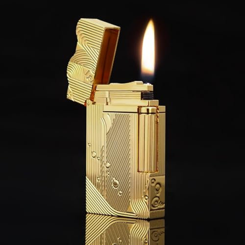 Zfgsyxb Reines Kupfer Kerosin Feuerzeug, Sanji es Same Feuerzeug, Vintage Trench Feuerzeug, tragbare Vintage Sideslip Feuerzeuge Männer Vater Ehemann Geschenk