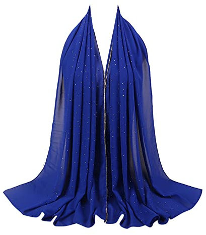 Cabrio Kopftuch Weiches Chiffon-Kopftuch für Frauen, Frühling, Sommer, Langer Schal, muslimischer Hijab Seiden Stoff (I, One Size)