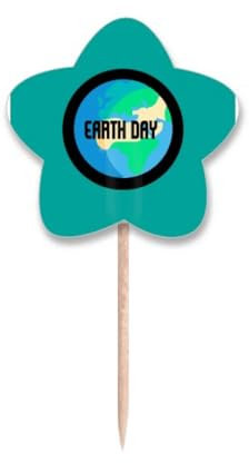 Palillos de dientes conmemorativos de aniversario de la Tierra para proteger el medio ambiente, palillos de dientes, etiqueta de estrella,