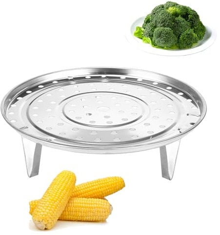 8.5 inch Steamer Basket, Stainless Steel Food Steamer Rack with Removable Stand for Steamer Cooking, Instant Pot Steamer Basket for Vegetables Dumplings (Silver 1PC)