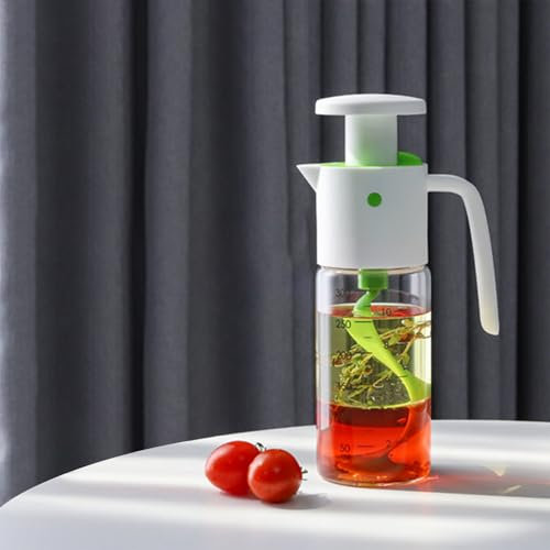 Sonhomay Bouteille mélangeur de vinaigrette anti-fuite en verre, shaker à salade, récipient à salade, mélangeur manuel de sauces et jus, 300 ml