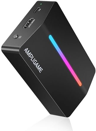 Fifine AmpliGame Scheda di acquisizione video, HD 1080 60 fps per audio, video, giochi, live streaming, scheda di acquisizione 4K da HDMI a USB, compatibile con PS4/Windows/Mac OS/Switch/Xbox-V3