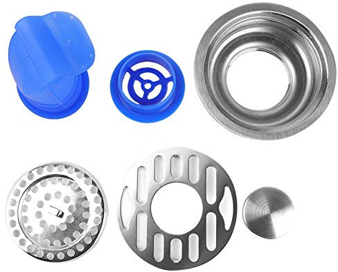 Runder Bodenablauf aus Edelstahl, Badezimmer-Duschablaufschutz, geruchshemmende Abdeckung, Abfalltor, Duschabfluss, Küchenabwasser, Rost, Sieb, Abfallablaufabdeckung (9cm)