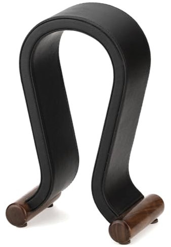 Guihydur U Shape Leather Headphone Holder Tabletop Support Headset Display Stand for PC Gaming Earbuds Shelf Hanger,Black