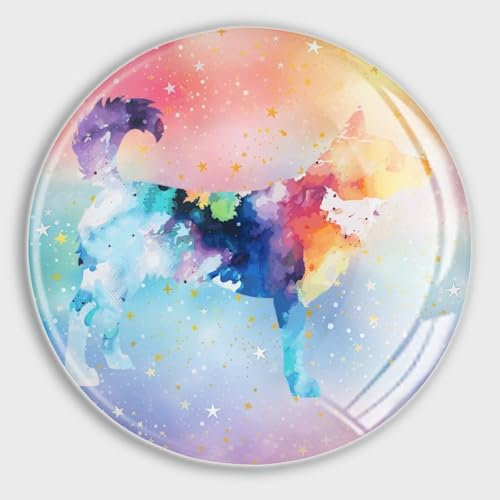 Dekorative Magnete für Kühlschrank, Husky, Hund, Silhouette, runde Whiteboard-Magnete, Tierwelpe, Glas, Kühlschrankmagnete für Werbetafel, Büro, Tafel, Küche, Zuhause, Reise, Souvenir