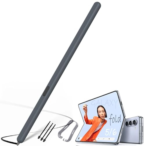 BAILI Galaxy S Pen Fold Edition pour Galaxy Z Fold 6 Slim S-Pen/Galaxy Z Fold 5 SPens, Remplacement S Pen pour Z Fold4/Fold3 Stylet + 3 Pointes/Pointes, Stylet à Niveau de Pression 4096-Gris-A