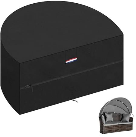 YCDZSW Outdoor Daybed Cover | Patio Rattan Daybed Cover Round Waterproof 420D Oxford Anti-UV | Daybed Sofa Protective Cover | Half Round Garden Day Bed Covers (230 x 90 x 50cm)