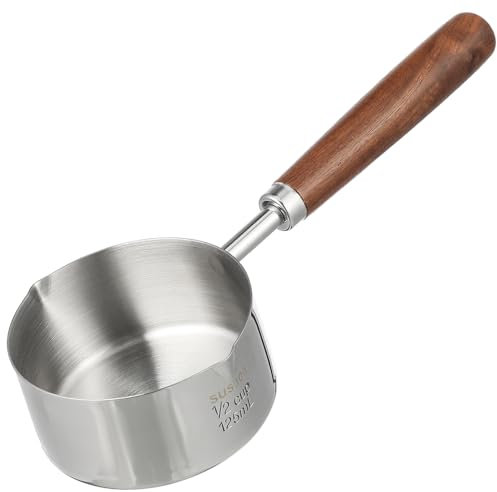 Cabilock Cacerola Pequeña De Acero Inoxidable Con Mango Antitérmico Para Salsa y Aceite Olla Ligera y Portátil Para Cocina Gas o Inducción