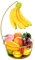 DIYZON Countertop Fruit Basket Bowl with Banana Hanger, Modern Standing Fruit Vegetable Bowl Storage, Storage Basket Fruit with Fruit Hook, Suitable for Kitchen Countertop (Round Wood, Gold)