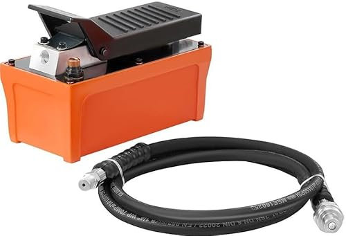JOMAFA Bomba Hidráulica Neumática 10000 PSI 1.6 litros - Bomba de Aceite para Gato Hidráulico, Prensa o Equipo de Elevación - Alta Presión, Acero - para Taller, Industrial o Uso Pesado
