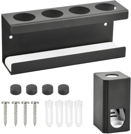 Supporto per spazzolino da denti elettrico, con pressacavolino, supporto per spazzolino da denti elettrico a parete, porta spazzolino da denti igienico, porta spazzolino elettrico a 4 fori, per bagno