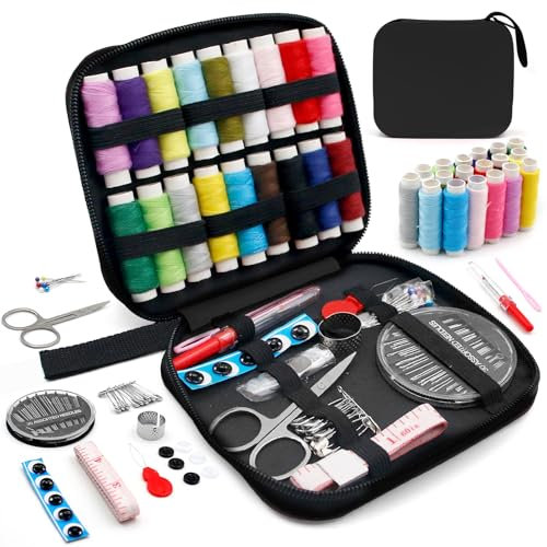 Reise-Nähset,Nähset Grundausstattung,Sewing Kit,86 Stück Nähzubehör,enthält Nähgarn, Nadeln, Schere,nähzubehör,Knöpfe usw,Sewing Kit für Erwachsene, Anfänger, Familien, Reisen und Notfälle