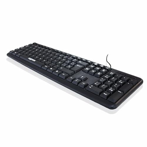 Teclado USB básico, diseño ergonómico, conexión Plug and Play, Ideal para Uso Diario y Trabajo de Oficina.