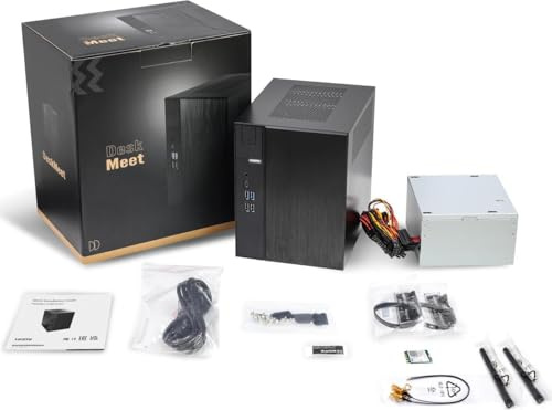 ASRock DeskMeet X300 Mini PC Barebone Kit – AMD AM4 Socket, Supports Ryzen 5000/4000/3000G CPUs, DDR4-3200MHz, PCIe 3.0 x16, Dual M.2, USB 3.2 Gen2 Type-C, 500W PSU (No CPU/RAM/Storage Included)