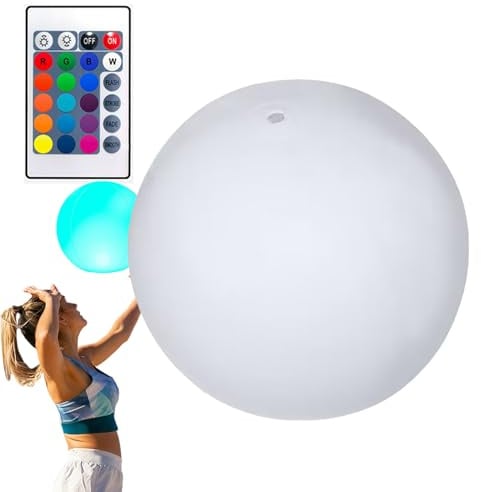 Allumez des balles de plage – 16 couleurs palpons de piscine à distance, 4 modes lumineux, boule gonflable à LED pour piscine, plage ou fête | jouet de jeu de nuit amusant