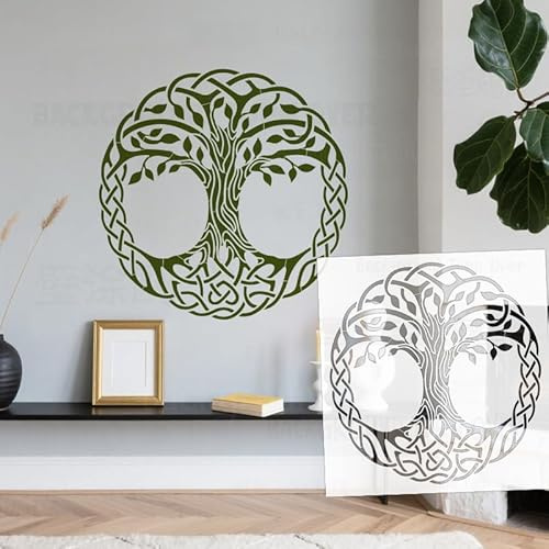 Schablonen Der Baum des Lebens, 50 cm, groß, benutzerdefinierte Vorlagen, Malerei, wiederverwendbar, groß für Gips, dekoratives Wandbild für Möbel, groß, S629