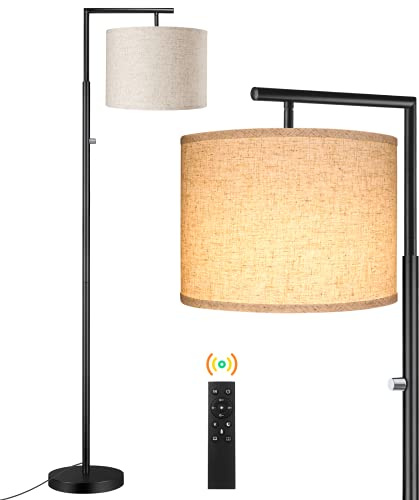 ROTTOGOON Stehlampe Dimmbar mit Fernbedienung Moderne Stehleuchte 4 Farbtemperaturen 3000K-6000K Drehbare Stehlampe für Wohnzimmer Schlafzimmer Büro