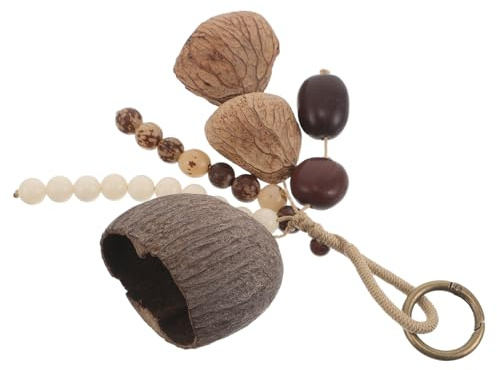 Alipis Nuss Schale Handpercussion Glocke Afrikanisches Shaker-trommelinstrument Stammes-maracas Rassel Shekere Musiktrommel Glocke für Klangbäder und Meditation