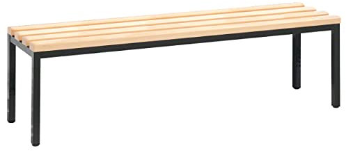 C und P Sitzbank Holzbank Umkleidebank Fitness Studio ohne Schuhrost, 42x150x35 cm
