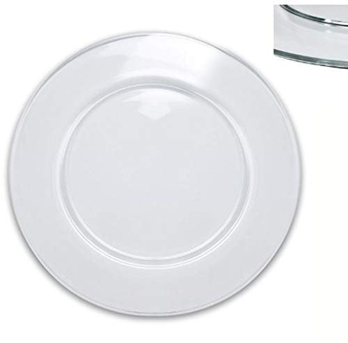 Sottopiatto Vetro Trasparente 32cm con Decoro (Rialto)