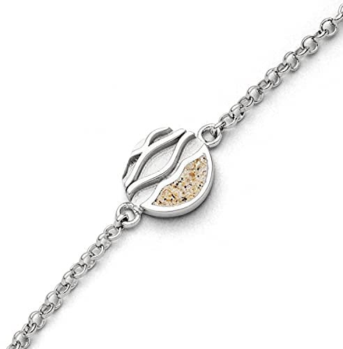 DUR Schmuck zierliches Armband Strandwellen Strandsand, Silber 925/- 16,5cm + 2cm (A1550)