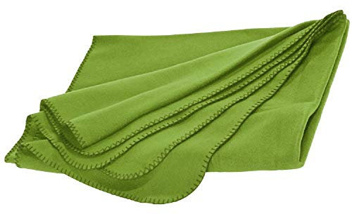 noTrash2003 XL Fleecedecke im Kissen mit rundumlaufenden Reissverschluss Kuscheldecke Hausdecke Tagesdecke Wohndecke Sofadecke in einem ca. 180x120 cm (Grün)