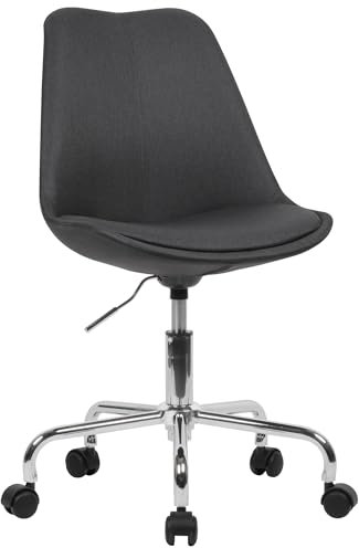 FineBuy Schreibtischstuhl Stoff, Design Drehstuhl mit Lehne, Arbeitsstuhl mit 110 kg Maximalbelastung, Schalenstuhl mit Rollen, Stuhl drehbar
