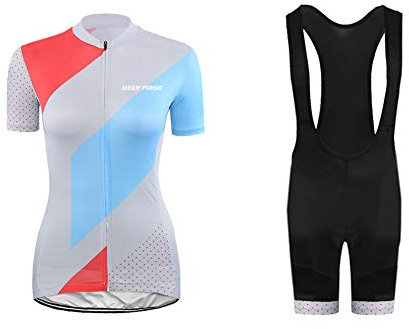 UGLY FROG Sommer-Frauen Radtrikot Set Kurze Hülsen-Fahrrad Jersey und 20D Padded Shorts Quick Dry Sport