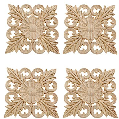 Holz-Zierleisten, Schnitzerei, Ornamente, Spindeln, Blumenkorb, geschnitzte Holzbearbeitung, Eck-Applikation, Aufkleber für Korridor, Brücke, Möbel,Blumenmuster Möbel Wohnung Deko Europäischer Stil