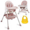 Ricokids Hochstuhl Baby 3in1 Kinderhochstuhl Ab 6 Monaten Essstuhl Mit Sicherheitsgurt Klappbar Pflegeleicht Höhenverstellbares Gestell Mitwachsend Abnehmbarer Essbrett Korb Rosa
