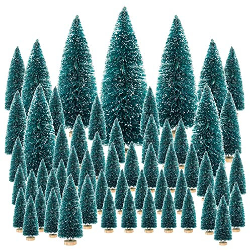 FHzytg 65 Stück Mini Tannenbaum Deko, Kleiner Weihnachtsbaum Tannenbaum Künstlich Klein Tannenbäume Mini Tannenbaum Klein Deko Figur Tannenbaum Tannenbaum künstlich deko klein für Weihnachten Deko
