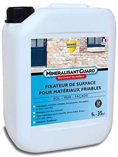 Durcisseur - Guard Industrie - MinéralisantGuard - Pierre Enduit Plâtre – Peinture Possible - 5L -Traite 35 m²