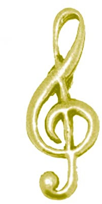 PP-M14 Notenschlüssel, Gold-Chrom-Finish, englisches Zinn, Anstecknadel mit Schmetterlingsverschluss, Einheitsgröße, Metall, Solider Zinnstift