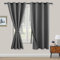 XWZO Blackout Curtains Shades Window Curtain Panels with Tiebacks- Noise Reduction and Thermal Insulated Eyelet Curtains for Bedroom,Living Room,Office,Study Room Grey W52xL63
