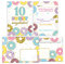 Minkocards 12 Einladungskarten incl. 12 Umschläge zum zehnten Kindergeburtstag 10. Geburtstag Mädchen Donuts bunte Einladungen zum Geburtstag Kinder Einladungsset