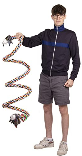 HappyBird | Baumwollspirale Giant Curl XXL zum Sitzen und Schaukeln für den Papagei, Graupapagei, Kakadu, Ara - Papageienspirale aus Baumwolle