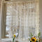 Yaland Landhausstil Scheibengardinen mit Stickerei Blumen Muster transparente Gardinen mit gebogten Abschluss Kurzstore 1 Stück Beige HxB 100x130cm