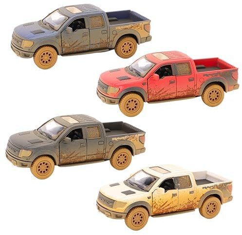 Toyland® 13 cm (5 Zoll) Zurückziehen und Gehen-Druckguss-Geländewagen mit Aufklappbaren Türen – 4 Designs Verfügbar – Fantasievolles Spielen