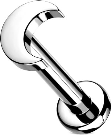 Stachelkleid Labret Piercing Titan Mond Flat Base Flache Basis Universal Hypoallergen Man Frau Conch Cyber Dahlia Helix Ohr Nase Septril Shark Snake Knorpel Lippe Silber, 8 mm