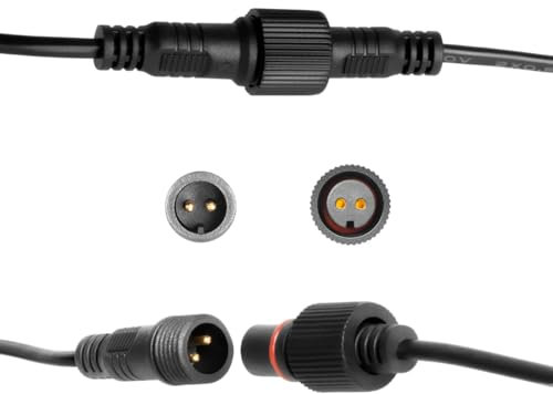 5m Verlängerungskabel 2- polig,12V Wassergeschützt IP67 für alle Mini- LED Einbaustrahler, 2 polig für Terrassenüberdachung Carport; Wintergarten, (2-Pin, 1x 5 Meter)