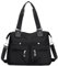 YALIZHNA Damen Wasserdichte Multi Pockets Nylon Handtasche Große Kapazität Schultertaschen (Schwarz)