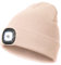 Wmcaps Mütze mit Led Licht, Wiederaufladbare USB Freisprech Stirnlampe Strickmütze Wintermütze Warme Mütze Kappe Scheinwerferkappe zum Camping Joggen Geschenke für Männer Frauen, Sakura Rosa
