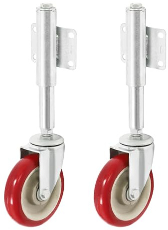 Fjäderbelastade grindhjul 125/100 mm med robust fjädring 150 kg lastkapacitet bärbar för bondgårdar trädgårdar tomter tunga trä- eller ståldörrar (125 mm)