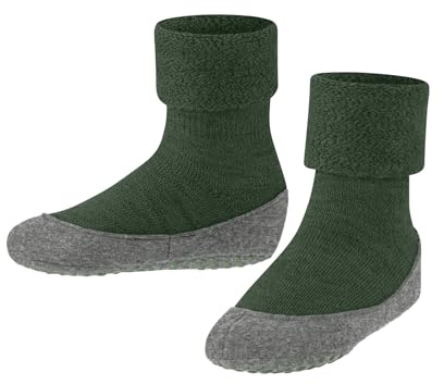 FALKE Unisex Kinder Stoppersocken Cosyshoe Minis K Hp Wolle rutschhemmende Noppen 1 Paar, Grün Seaweed 7297, 25-26