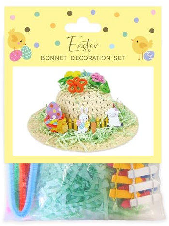 Eurowrap Easter Bonnet Making Kit – DIY Bonnet Decorating Accessories for Easter Crafts & School Projects