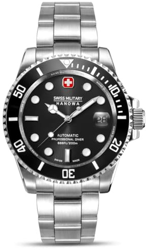 Swiss Military Hanowa Herren Automatikuhr Sealord Professional Diver 41 MM Durchmesser Datum Saphirglas