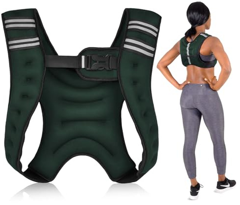 Suzmei Weight Vest 6.5lb /3KG with Reflective Stripes, Body Weight Vest for Men's, Women's Workouts, Strength Training, Running, Walking, Jogging, Cardio