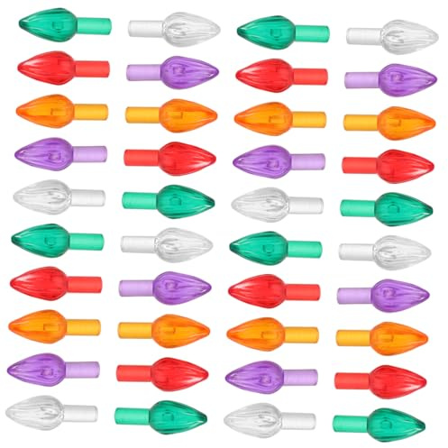 HAMPPLIES 100piezas Luces Del Árbol De Navidad De Cerámica Bombillas De Reemplazo Medianas Forma De Luces Vintage Para Decoración Navideña Unidades